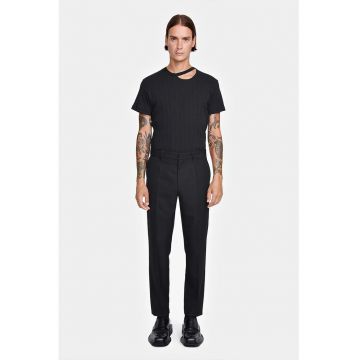 Pantaloni cigarette fit cu buzunare laterale