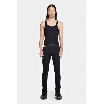 Pantaloni cu croiala slim si decupaj laterale
