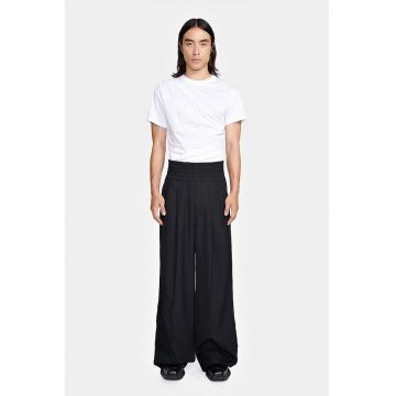 Pantaloni drepti cu elastic in talie si imprimeu cu logo pe elastic LG