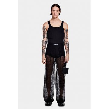 Pantaloni image din dantela supradimensionati