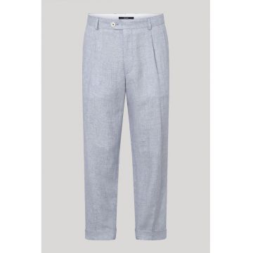 Pantaloni regular fit cu buzunare laterale si imprimeu in dungi