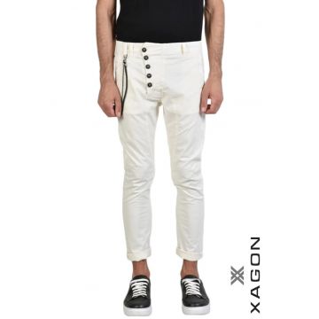 -Pantaloni skinny - mulați cu nasturi laterali