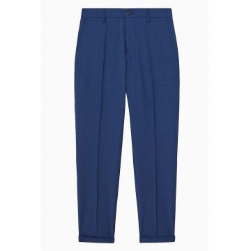 Pantaloni slim-fit cu buzunare laterale - Albastru -