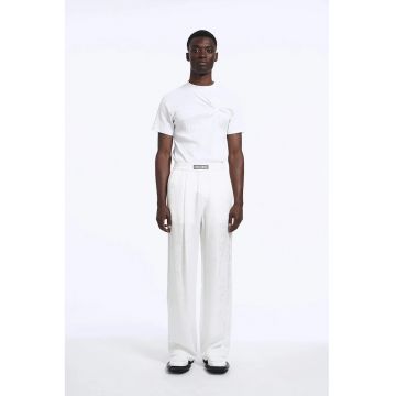 -Pantaloni supradimensionați cu elastic în talie și imprimeu