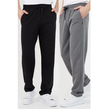 Set de pantaloni de trening cu snur - 2 perechi