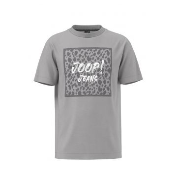 Tricou cu logo si guler rotund
