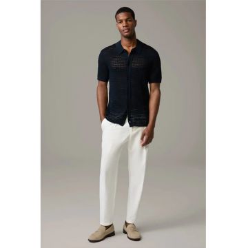 Tricou regular fit cu închidere frontală prin nasturi - Bej