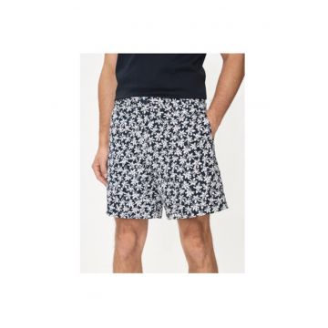 Pantaloni scurti barbati -  303674953 - Bumbac - Albastru