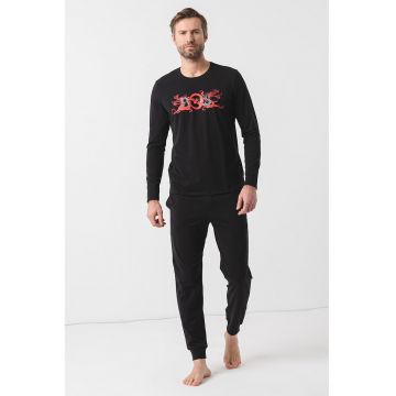 Pijama lunga din amestec de bumbac