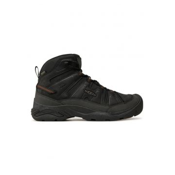 Bocanci trekking barbati  304757440 - Piele naturala - Negru
