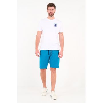 Pantaloni scurti din amestec de bumbac cu buzunare cu fermoar