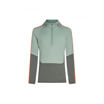 Bluza Barbati M Merino 200 Sonebula Ls Half Zip Hood Galaxy Moss Blaze Cb