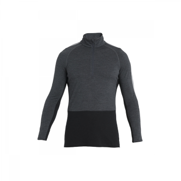 Bluza Barbati M Merino Zoneknit 200 Ls Half Zip Jet Hthr Blk Metro H Cb