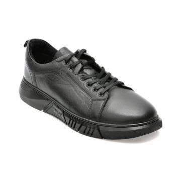Pantofi OTTER negri, 55212, din piele naturala