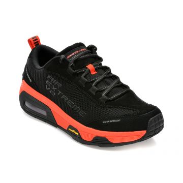 Pantofi sport SKECHERS negri, SKECH-AIR EXTREME V2 , din piele naturala si material textil