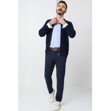 Cardigan de bumbac cu fermoar