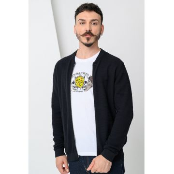 Cardigan de bumbac cu fermoar