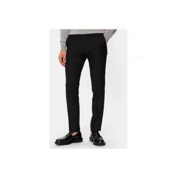 Pantaloni barbati -  304396519 - Poliester reciclat/Lana - Negru