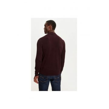 Pulover MK-230TURTLE3 Visiniu Regular Fit - Bumbac