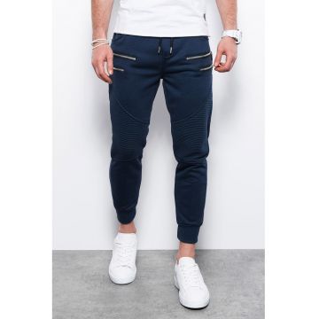 Pantaloni conici de trening cu buzunare cu fermoar