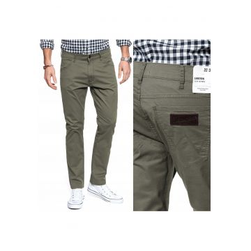 Pantaloni Din Material -  Larston - Croi: Slim Fit - Stil: Conici - Tip De Pantaloni: Skinny - Compozitie Material: 98% Bumbac - 2% Elastan - 32 EU - 32/32 - Verde