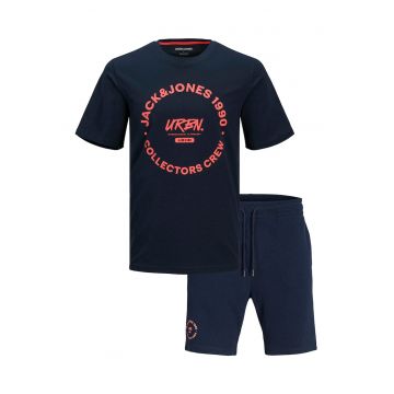 Set de tricou si pantaloni scurti cu imprimeu logo
