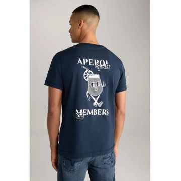 Tricou regular fit cu guler rotund și print pe spate