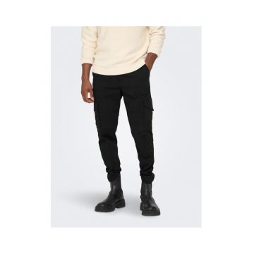 Pantaloni barbati -  301846314 - Bumbac/Bumbac - Negru - Negru