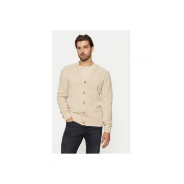 Cardigan barbati -  304685064 - Lana/Nylon - Bej