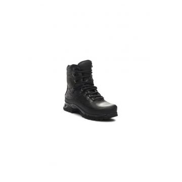 Bocanci trekking barbati  303501136 - Piele naturala - Negru