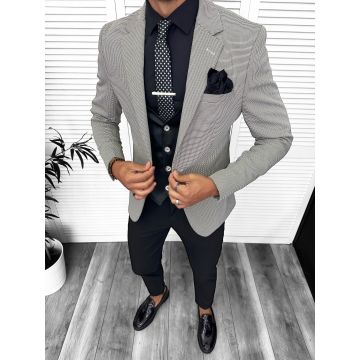 Costum barbati slim fit negru  3 piese 13315
