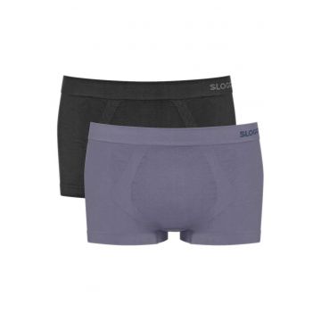 Lenjerie intima barbati -  model Go Smooth - set 2 perechi - bumbac organic - violet/negru
