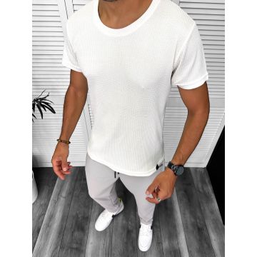 Tricou barbati alb  slim fit 13318