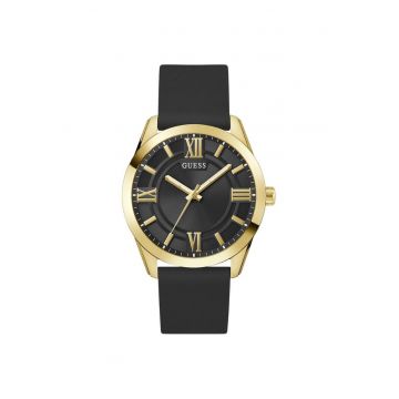 Ceas barbati -  36mm - Negru - Curea din Piele - Rezistent la apa 30m