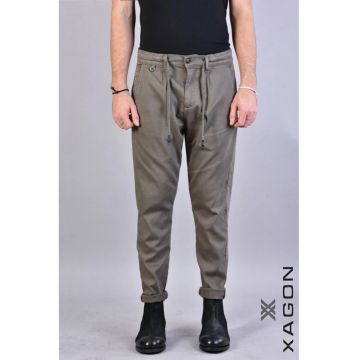 -Pantaloni cu închidere prin nasture și elastic în talie