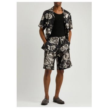Pantaloni scurti barbati -  Matase - Negru -