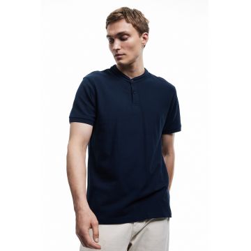 Tricou de bumbac cu guler Mao