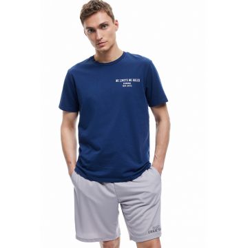 Tricou din amestec de bumbac cu text discret