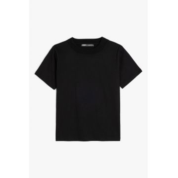 Tricou din bumbac cu model uni
