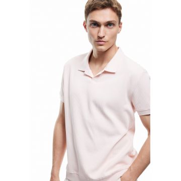 Tricou polo de bumbac cu striatii