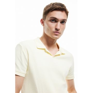 Tricou polo de bumbac cu striatii