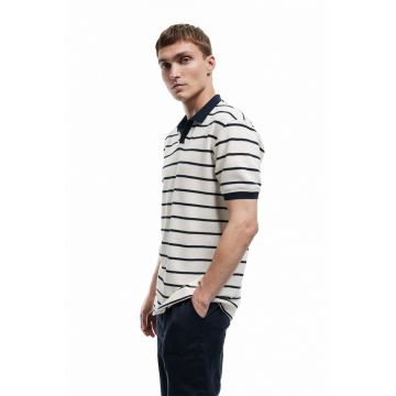 Tricou polo de bumbac in dungi