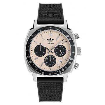 Ceas barbatesc  MASTER ORIGINALS ONE CHRONO - argintiu - curea sintetica neagra - mecanism quartz - 44x12mm