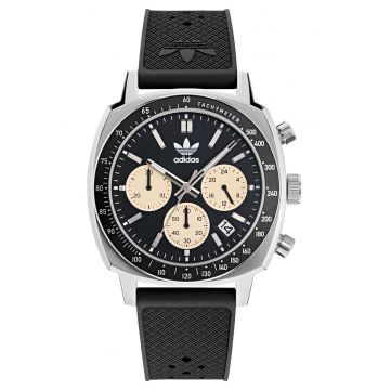 Ceas barbatesc  MASTER ORIGINALS ONE CHRONO - argintiu - curea sintetica neagra - mecanism Quartz