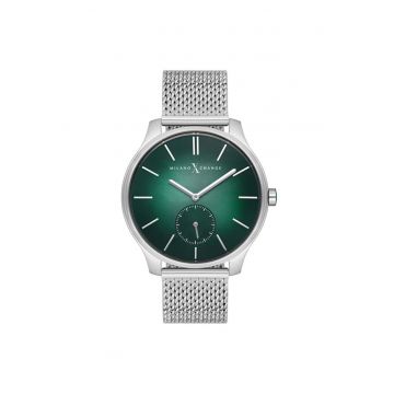 Ceas barbatesc  MEX3128 - curea metalica - cadran verde - 44mm - rezistenta la apa 3 ATM