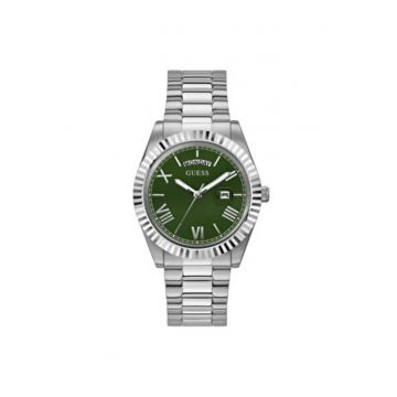 Ceas barbatesc  model GW0265G10 - 41-46 mm - curea din otel - 5 ATM - argintiu/verde