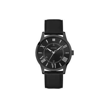 Ceas barbatesc  U1411G2M - 43mm - negru - curea din piele naturala - rezistent la apa 5 ATM