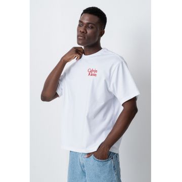 Tricou cu imprimeu logo - Alb/Rosu inchis