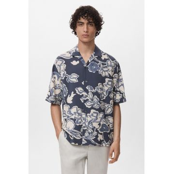 Camasa regular fit cu model floral si nasturi