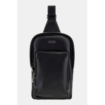 Geanta crossbody din piele ecologica cu buzunar frontal cu fermoar